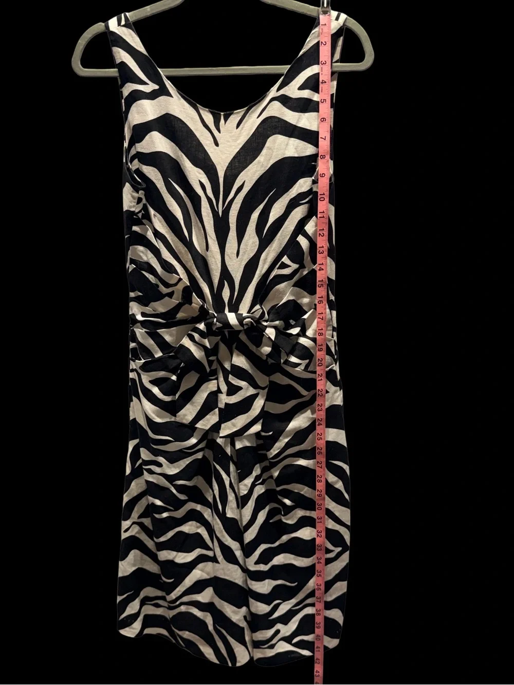 Kate Spade Jillian Zebra Linen Bow Fit & Flare Dress Size 8